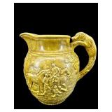 1970S HUNTING SCENE CERAMIC PITCHER WITH DOG