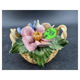 VIATRIE ITALY PORCELAIN FLOWER BASKET