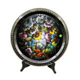 PAINTED ROUND TOLEWARE TRAY