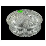LARGE CUT GLASS COVERED BOWL