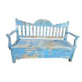 DISTRESSED PAINTED PINE LIFT SEAT BENCH