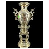 LARGE BRASS JAPANESE INCENSE BURNER WITH DRAGON