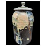 SIGNED STUDIO POTTERY JAR WITH LID
