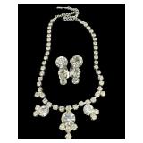 VINTAGE 1950ï¿½S RHINESTONE NECKLACE & EARRINGS