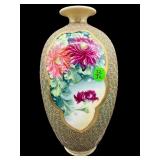 ANTIQUE HAND PAINTED NIPPON GOLD SWIRL AND PINK