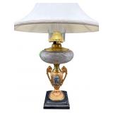 CAMEO URN BASE OIL LAMP THAT HAS BEEN ELECTRIFIED