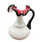 FENTON BLACK ROSECREST EWER PITCHER