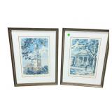 LOT OF 2 UNC CHAPEL HILL PRINTS