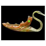 LARGE VINTAGE MCM HAND BLOWN ART GLASS SWAN