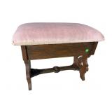 WALNUT VICTORIAN LIFT TOP SEWING STOOL