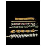 LOT OF 6 VINTAGE COSTUME JEWELRY BRACELETS