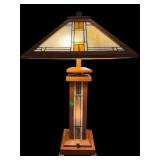 DALE TIFFANY ARTS & CRAFTS STYLE LEADED GLASS LAMP