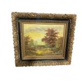 ORNATE FRAMED WILDLIFE OIL ON CANVAS