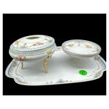 3 PC ANTIQUE HAND PAINTED NIPPON DRESSER SET