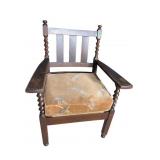 BARLEY TWIST OAK ARTS & CRAFTS ARM CHAIR