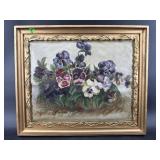 EARLY FLORAL PAINTING ON CANVAS