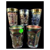 5 VARIOUS MAKERS AND PATTERNS ANTIQUE CARNIVAL