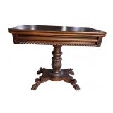 19TH CENTURY FEDERAL ACANTHUS CARVED FLIP TOP