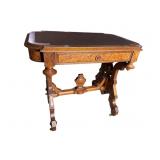 WALNUT RENAISSANCE VICTORIAN 1 DRAWER LIBRARY