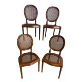 4 ITALIAN CANED CHAIRS