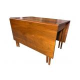BENBOW FURNITURE SOLID WALNUT DROP LEAF TABLE