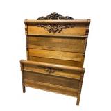 OAK EXTRA CLEAN HIGHBACK BARLEY TWIST BED