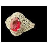 18K RARE NATURAL UNHEATED RUBY & DIAMOND RING