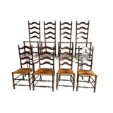 8 SOLID CHERRY HIGH QUALITY LADDER BACK CHAIRS