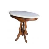 WALNUT VICTORIAN MARBLE TOP TABLE