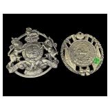 2 HEAVY BRASS VIRGINIA METALCRAFTER TRIVETS