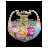 ANTIQUE HAND PAINTED NIPPON MULTI COLOR FLORAL