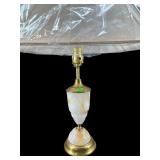 BRASS AND ONYX TABLE LAMP