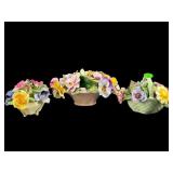 3 PCS OF ADDERLEY ENGLAND PORCELAIN FLOWERS