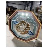 OCTOGONAL PAINT DECORATED WINDOW