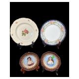 LOT OF 4 LIMOGE AND GERMAN PORCELAIN PLATES