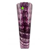 LARGE AMETHYST POLISH ART GLASS FLOOR VASE