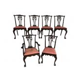 6 19TH CENT. MAHOGANY CHIPPENDALE CHAIRS