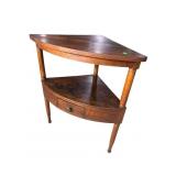 19TH CENT. TURNED LEG CORNER 2 TIER STAND