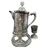 VICTORIAN SILVERPLATE TILTING WATER PITCHER
