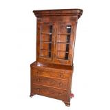 19TH CENTURY FLAME MAHOGANY SECRETARY
