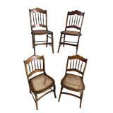 LOT OF 4 MATCHING VICTORIAN SPINAL BACK CHAIRS