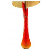 LARGE L.E SMITH BITTERSWEET SWUNG VASE CONVERTED