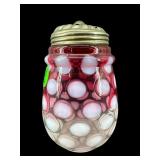 RARE 1880S HOBBS RUBINA COIN DOT SUGAR SHAKER