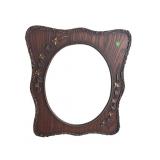 oak and gold oval shaped frame