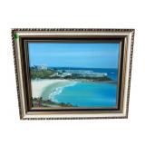 BEACH SCENE OIL ON CANVAS
