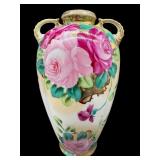 ANTIQUE HAND PAINTED NIPPON PINK ROSES AND GOLD