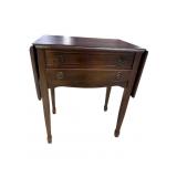 MAHOGANY DROP LEAF SILVER TABLE