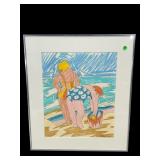 OIL PASTEL BEACH SCENE