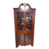 SOLID MAHOGANY URN INLAID CORNER CABINET 13