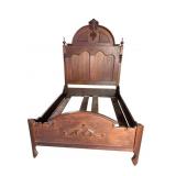 OVERSIZED WALNUT VICTORIAN HIGH BACK BED